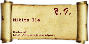 Nikits Ila névjegykártya